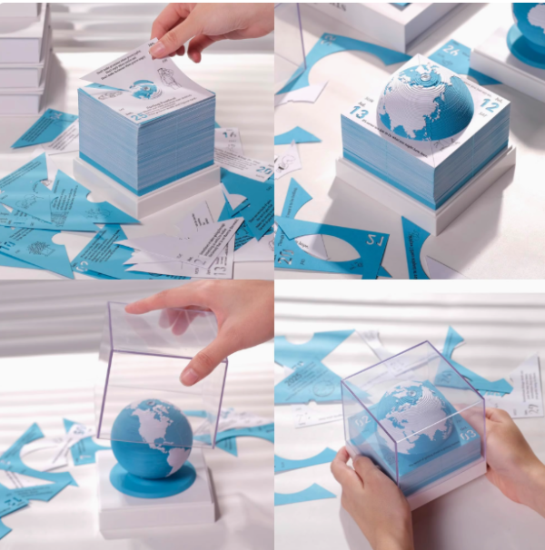 3D立體便簽紙模型 地球日曆